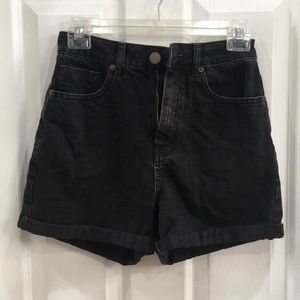 ASOS high waisted jeans shorts (black)